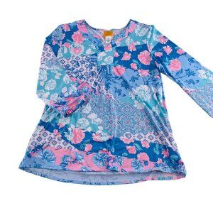 Ruby Rd.‎ Floral Patchwork Long Sleeve Top Womens Size M